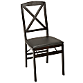 Cosco® X-Back Wood Folding Chairs, Black/Espresso, Set Of 2